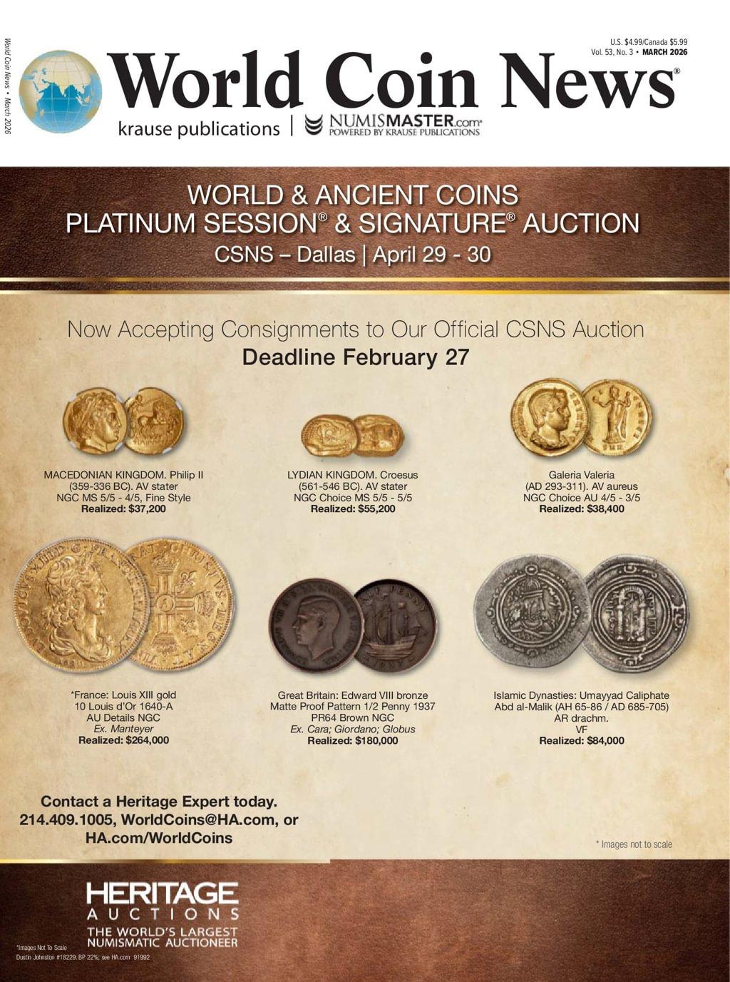World Coin News Magazine Subscription                    February 23rd, 2026 Issue