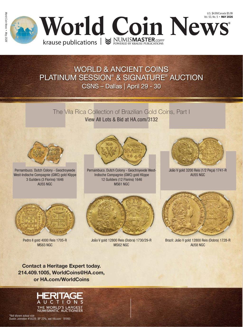 World Coin News Magazine Subscription                    May 1st, 2026 Issue
