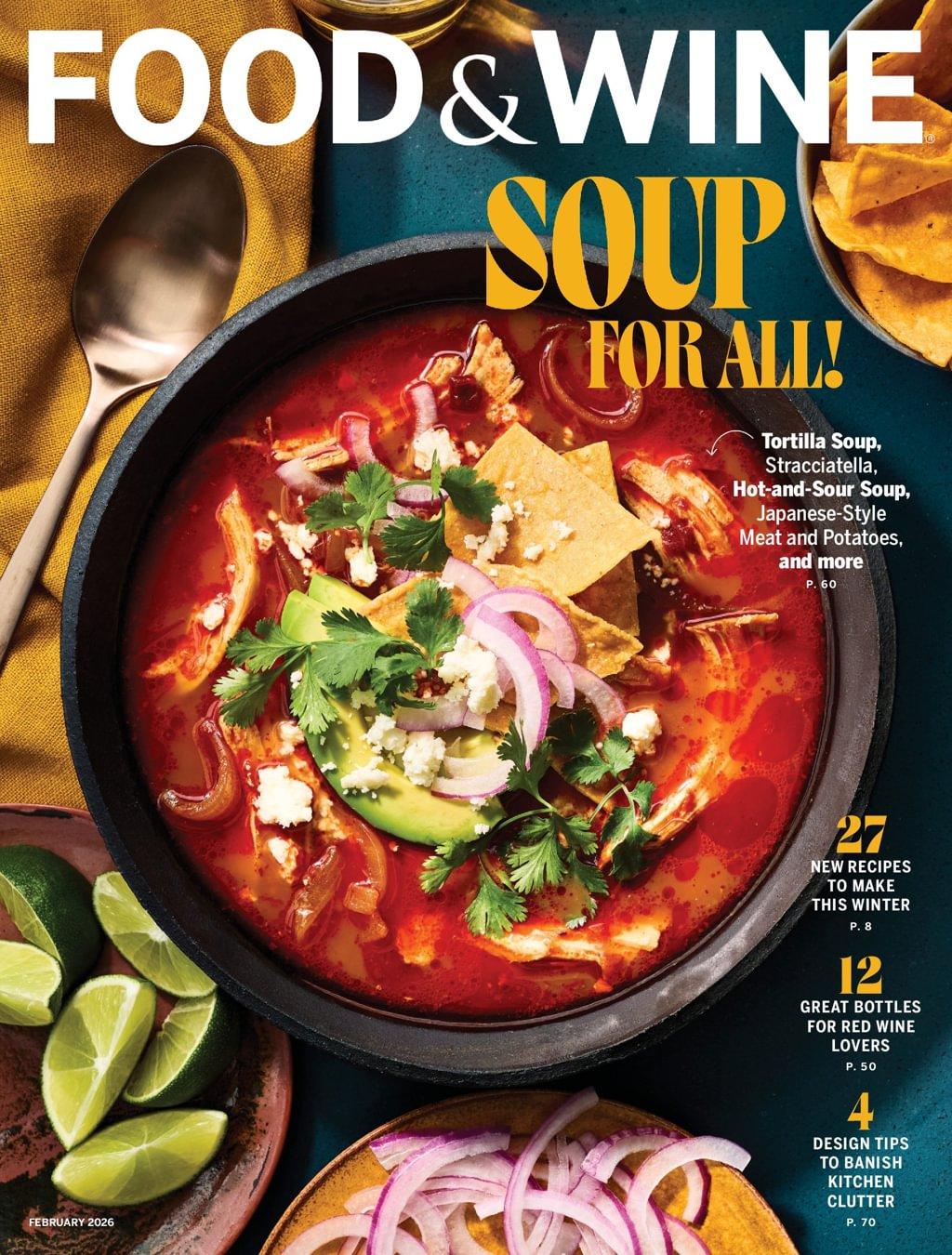Food & Wine Magazine February 1st, 2026 Issue Cover
