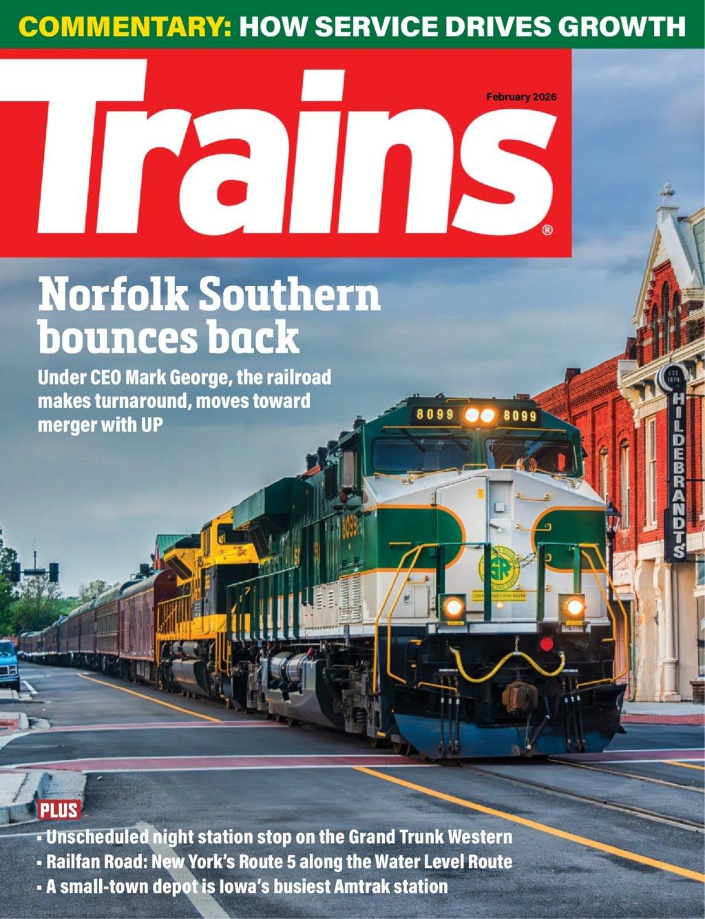 Trains Magazine February 1st, 2026 Issue Cover