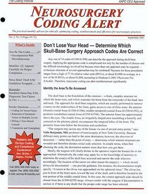 Neurosurgery Coding Alert