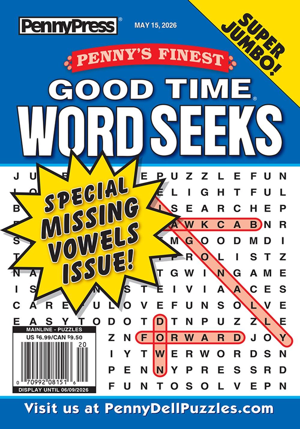 Penny's Finest Good Time Word Seeks Magazine Cover