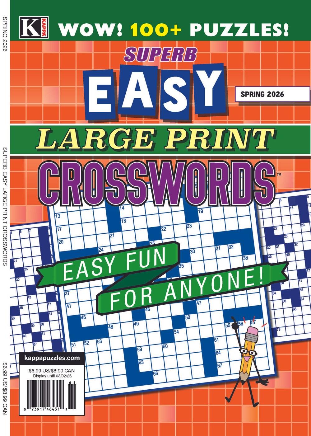 Superb Easy Large Print Crosswords Magazine Cover